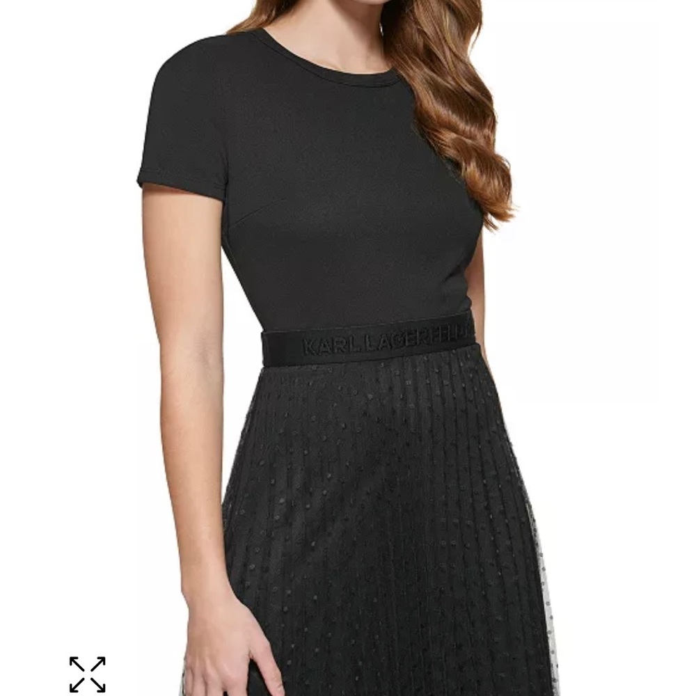 🆕 Karl Lagerfeld Paris Pleated A-Line Dress NWT - Picture 12 of 15